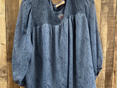 Top Long Sleeve By Evri In Blue, Size: 1x Online