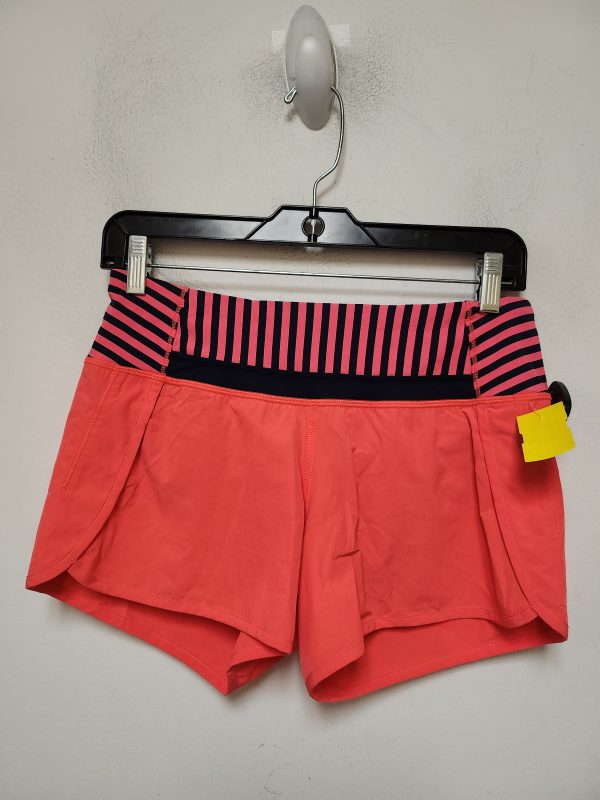 Athletic Shorts By Lululemon In Coral, Size: 4 For Cheap