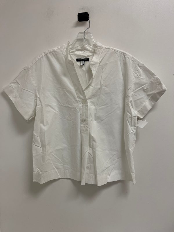 Blouse Short Sleeve By Banana Republic In White, Size: M Discount