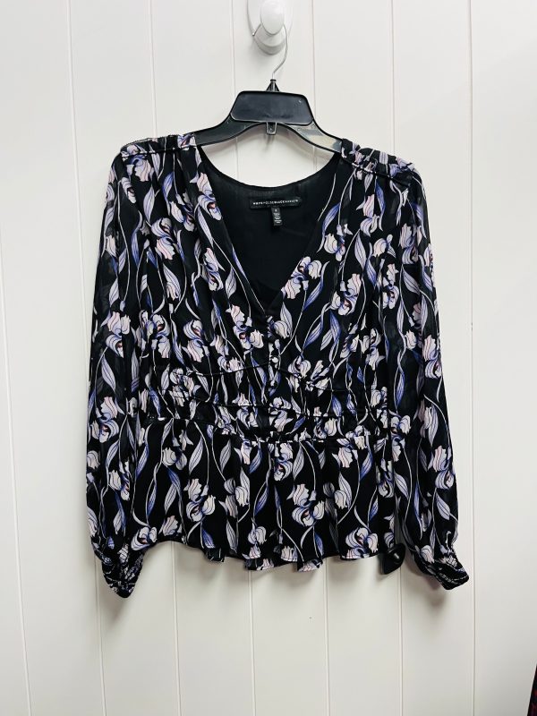 Blouse Long Sleeve By White House Black Market In Purple, Size: S Online now