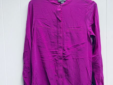 Blouse Long Sleeve By Vince In Purple, Size: 6 Sale