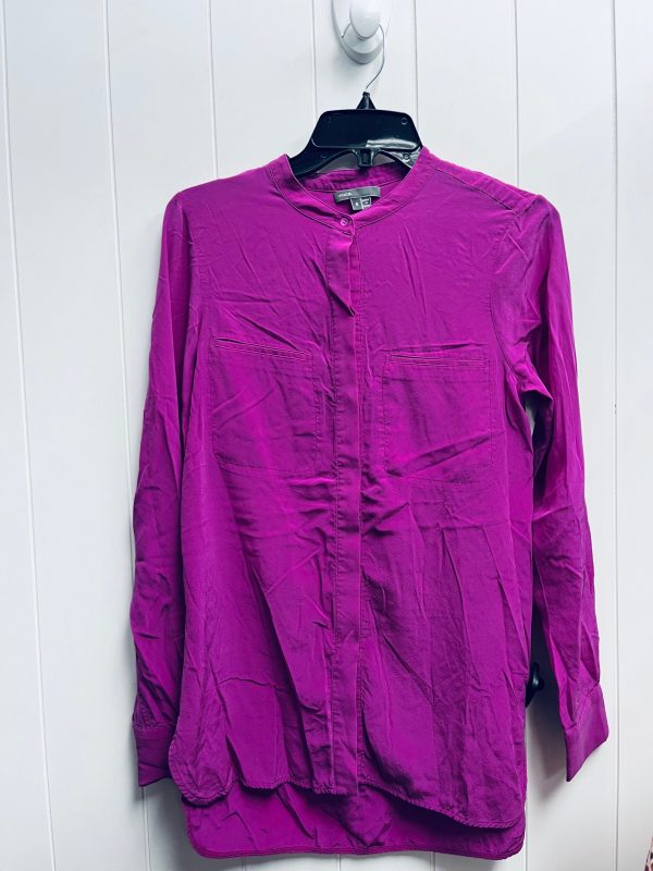 Blouse Long Sleeve By Vince In Purple, Size: 6 Sale