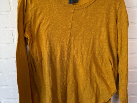 Top Long Sleeve Basic By Left Of Center In Yellow, Size: S Fashion