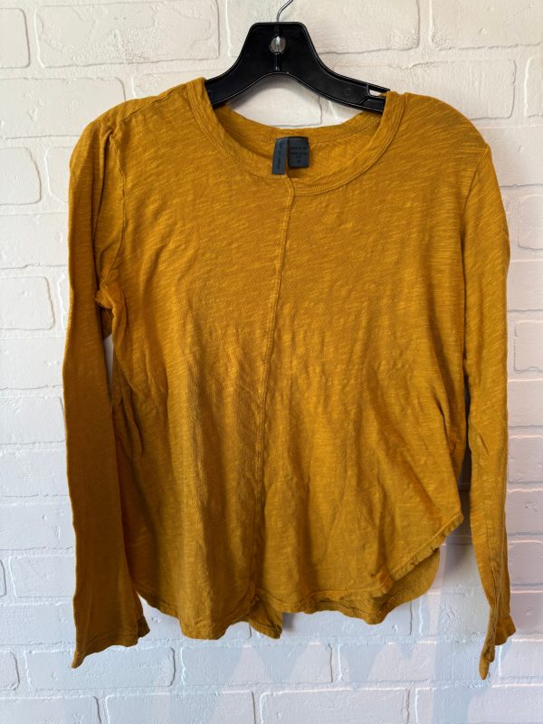 Top Long Sleeve Basic By Left Of Center In Yellow, Size: S Fashion