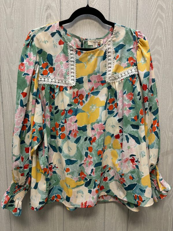 Blouse Long Sleeve By Entro In Floral Print, Size: M Sale