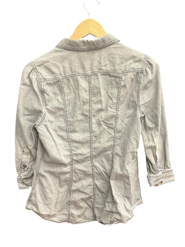 Blouse Luxury Designer By Burberry In Grey, Size: L on Sale