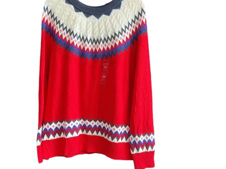 Sweater By Charter Club In Blue & Red, Size: Xxl Cheap