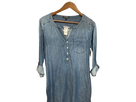 Dress Casual Maxi By Express In Blue Denim, Size: M Online Hot Sale