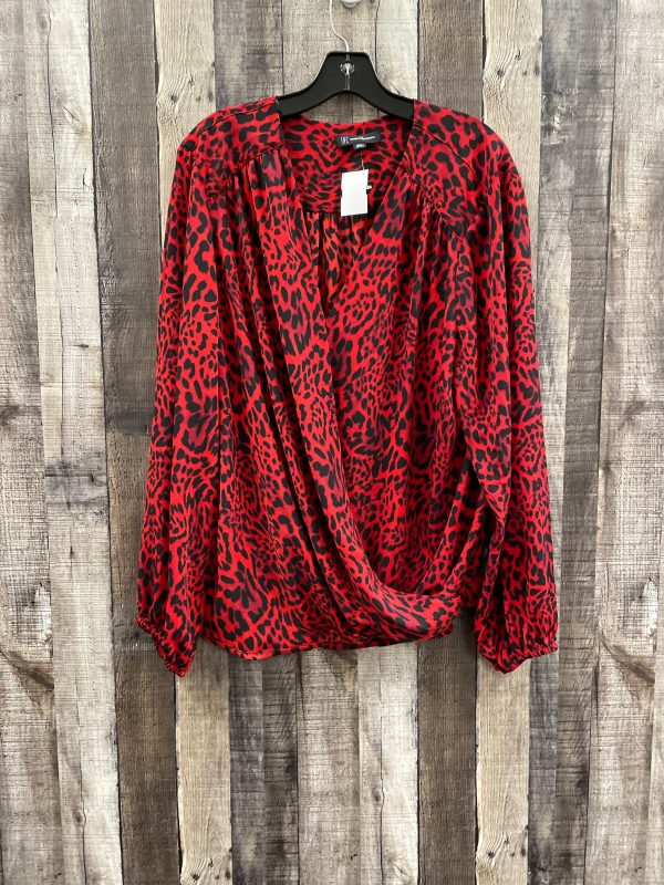 Blouse Long Sleeve By International Concepts In Animal Print, Size: 2x Online Sale