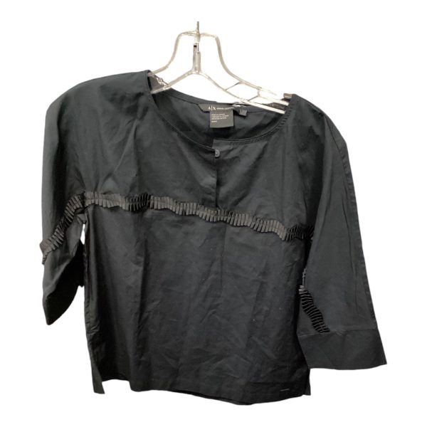 Top 3 4 Sleeve By Armani Exchange In Black, Size: S For Cheap