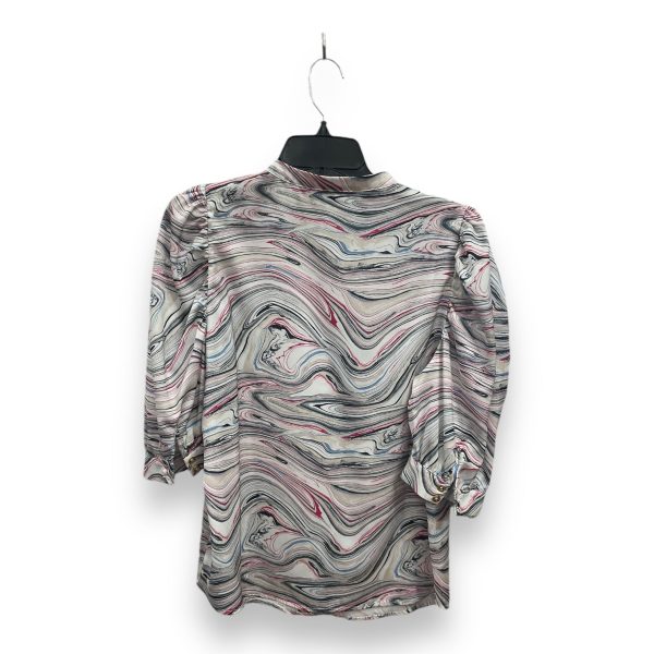 Blouse Long Sleeve By Halston In Multi-colored, Size: M Online Hot Sale