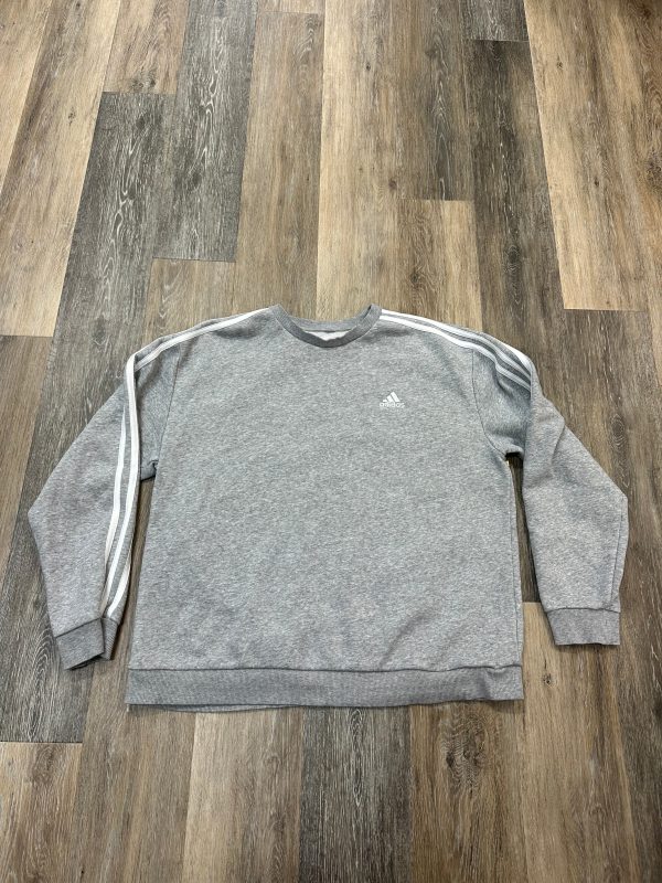 Athletic Sweatshirt Crewneck By Adidas In Grey, Size: Xl Online now