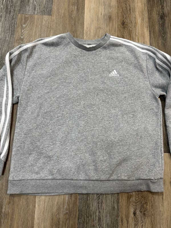 Athletic Sweatshirt Crewneck By Adidas In Grey, Size: Xl Online now