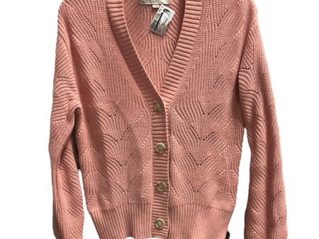 SWEATER CARDIGAN by LOFT In PEACH, Size: S For Sale