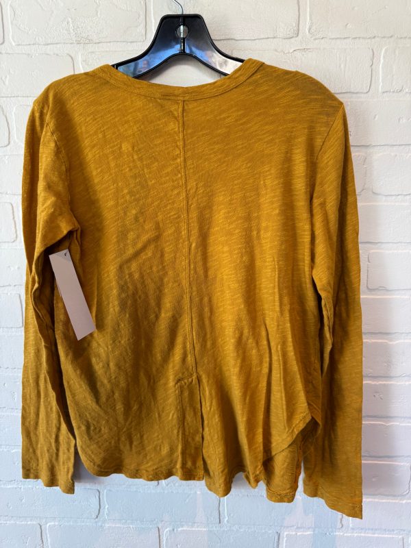 Top Long Sleeve Basic By Left Of Center In Yellow, Size: S Fashion