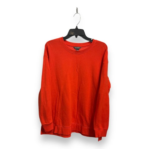 Sweatshirt Crewneck By Eddie Bauer In Orange, Size: L on Sale