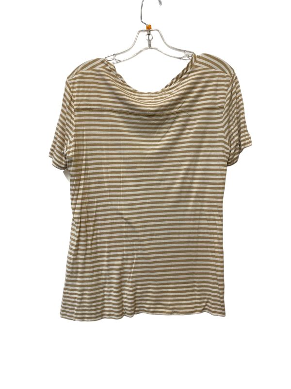 Top Short Sleeve By Tory Burch In Tan & White, Size: M Online Sale