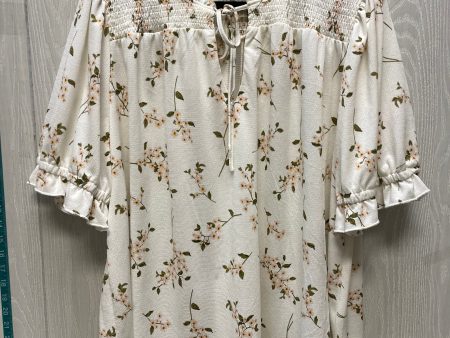 Blouse Short Sleeve By Melloday In Floral Print, Size: 3x on Sale