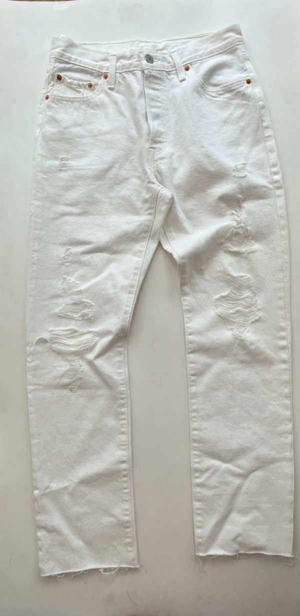 Jeans Straight By Levis In White, Size: 8 on Sale