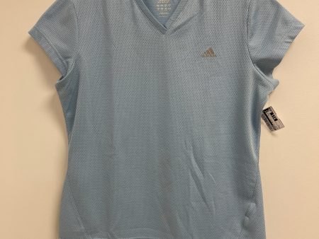 Athletic Top Short Sleeve By Adidas In Blue, Size: L For Sale