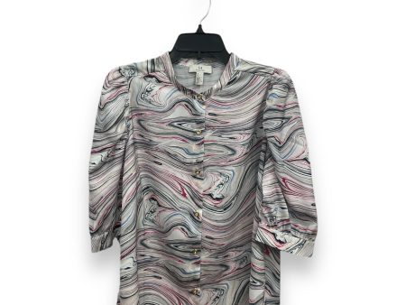 Blouse Long Sleeve By Halston In Multi-colored, Size: M Online Hot Sale