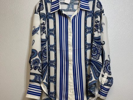 Blouse Long Sleeve By Express O In Print, Size: S Hot on Sale