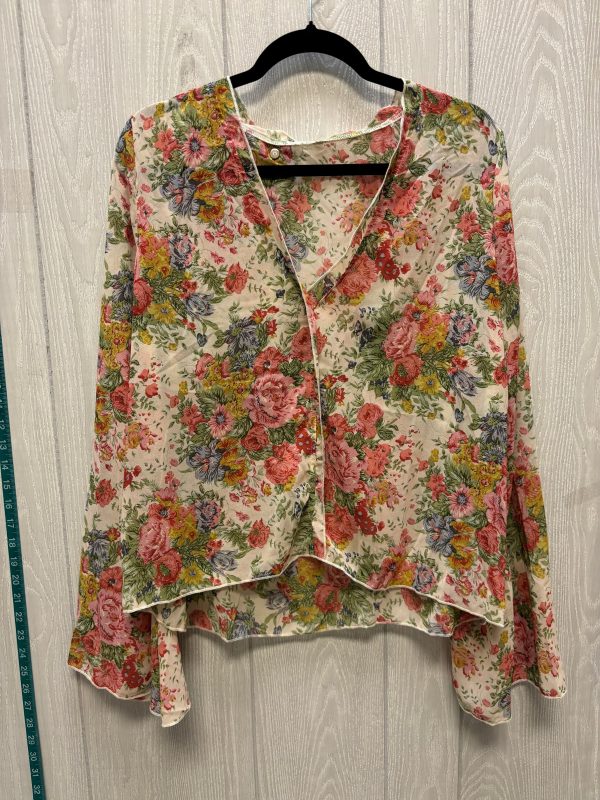 Blouse Long Sleeve By Shein In Floral Print, Size: S Sale