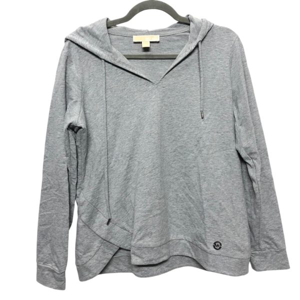 Sweatshirt Hoodie By Michael By Michael Kors In Grey, Size: M For Sale