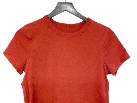 Athletic Top Short Sleeve By Lululemon In Orange, Size: 0 Discount