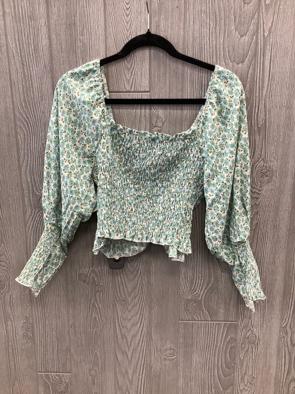 Blouse Long Sleeve By Clothes Mentor In Green, Size: M Sale