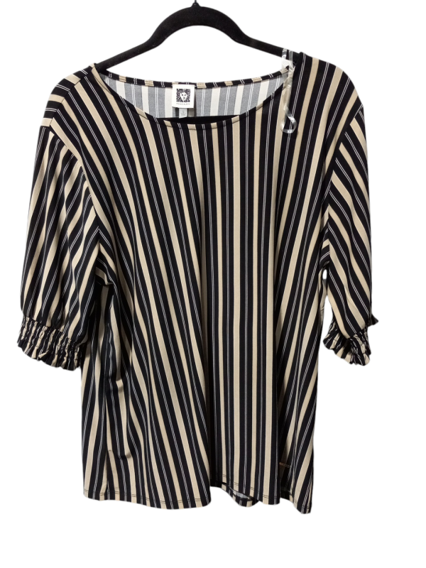 Blouse 3 4 Sleeve By Anne Klein In Striped Pattern, Size: L Online Hot Sale