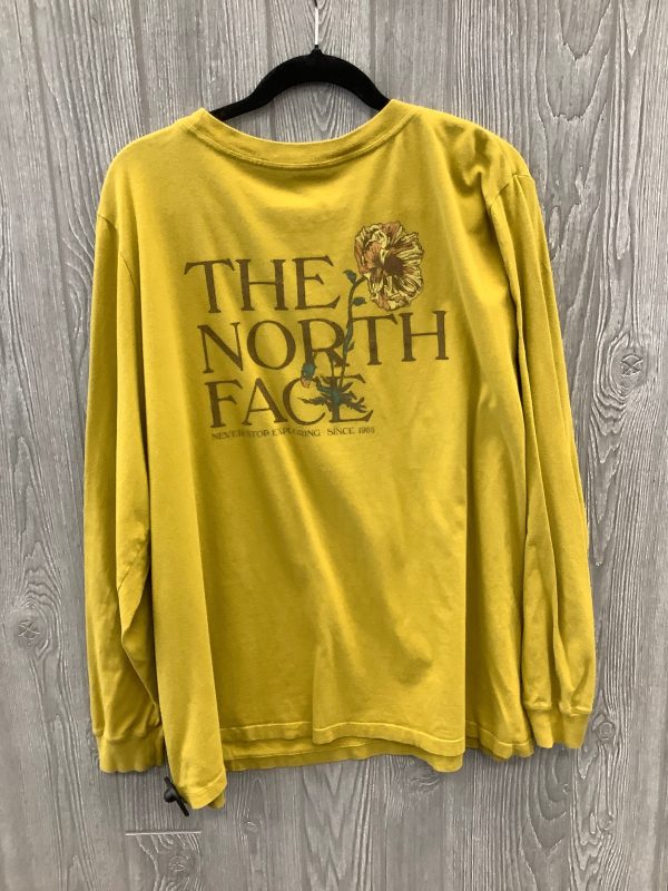 Athletic Top Long Sleeve Crewneck By The North Face In Yellow, Size: 3x For Cheap