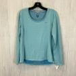 Athletic Top Long Sleeve Collar By Nike In Blue, Size: L Online Sale