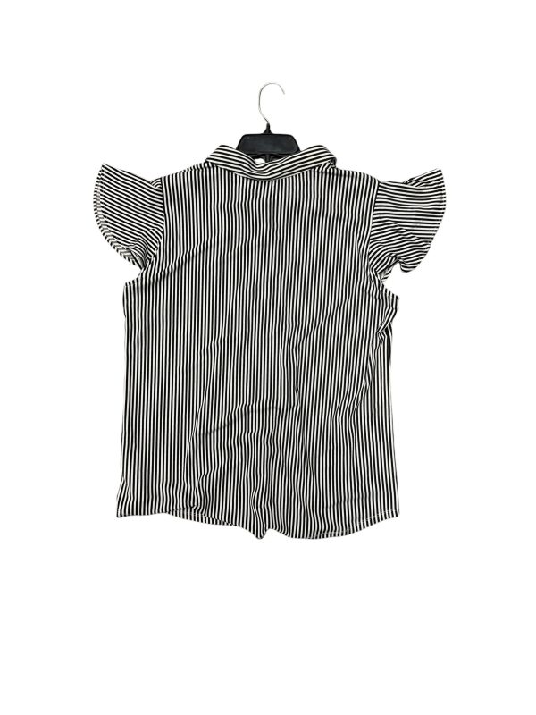 Blouse Short Sleeve By Adrianna Papell In Black & White, Size: L Online