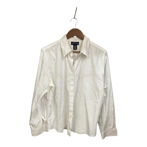 Blouse Long Sleeve By Charter Club In White, Size: Xl Online Sale