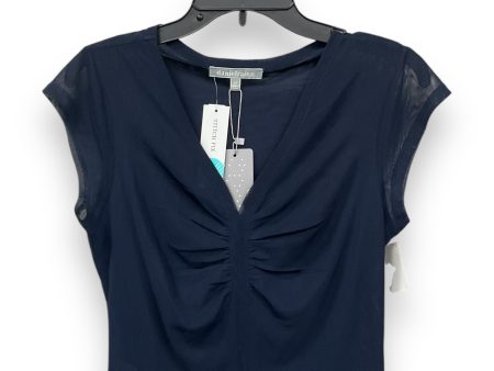 Blouse Short Sleeve By Daniel Rainn In Navy, Size: Sp Fashion