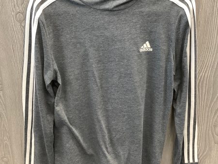 Athletic Top Long Sleeve Hoodie By Adidas In Grey, Size: M Online