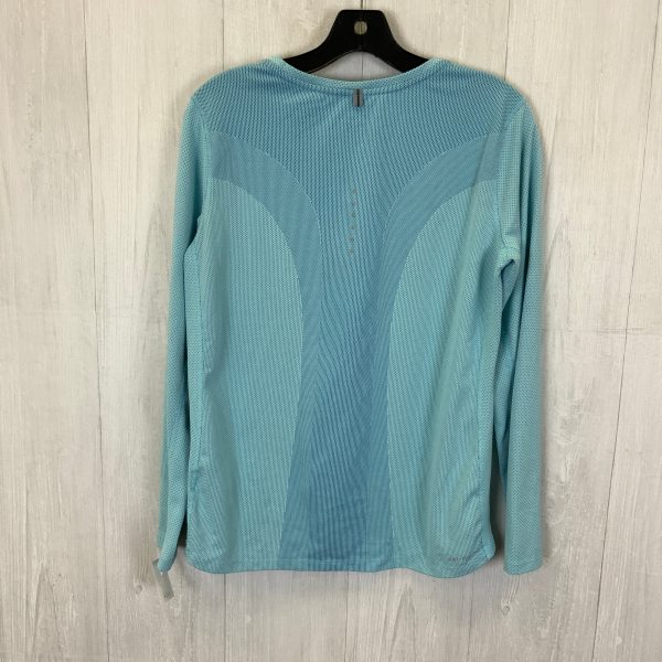 Athletic Top Long Sleeve Collar By Nike In Blue, Size: L Online Sale