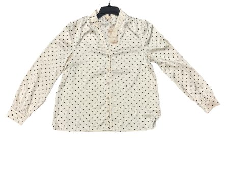 Blouse Long Sleeve By Hem & Thread In Cream, Size: L Online Sale