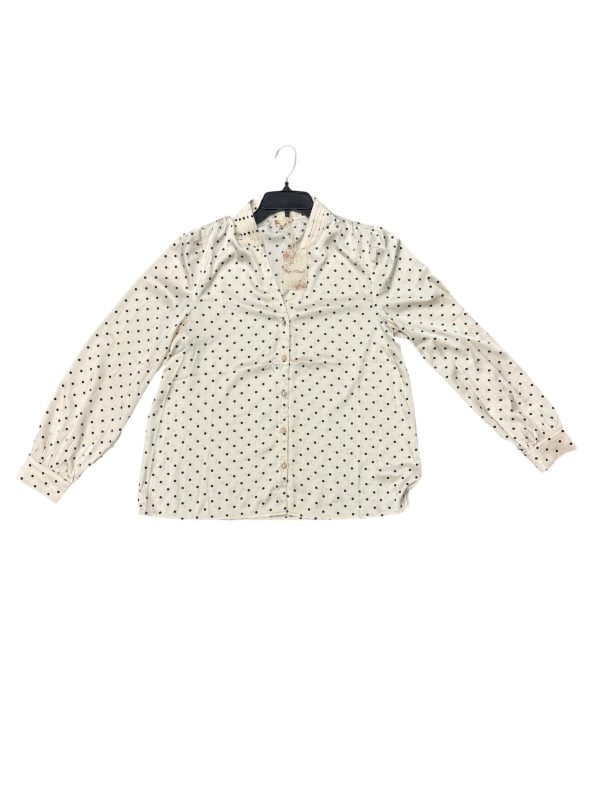 Blouse Long Sleeve By Hem & Thread In Cream, Size: L Online Sale