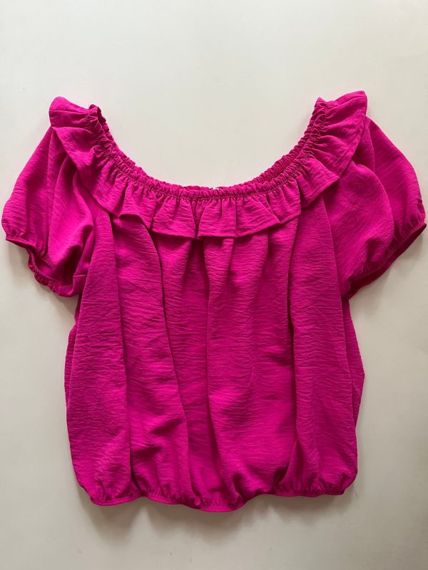 Blouse Short Sleeve By Jodifl In Hot Pink, Size: M Discount