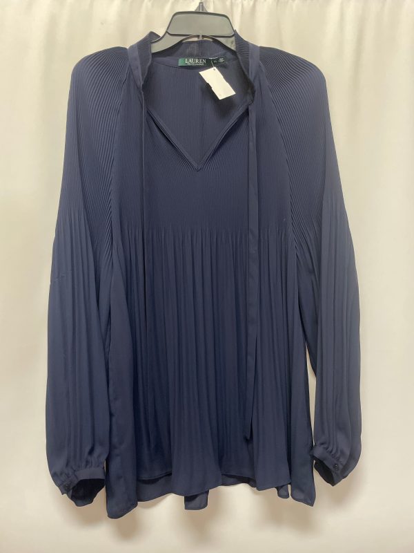 Top Long Sleeve By Lauren By Ralph Lauren In Blue, Size: Xl Supply