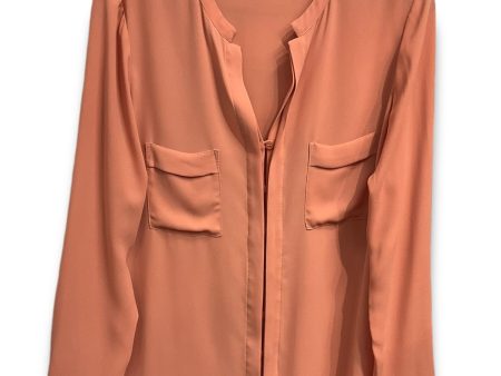 Blouse Long Sleeve By Ro & De In Peach, Size: M on Sale