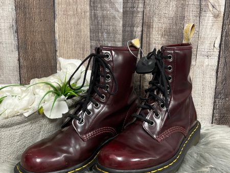 Boots Ankle Flats By Dr Martens In Red, Size: 6 on Sale