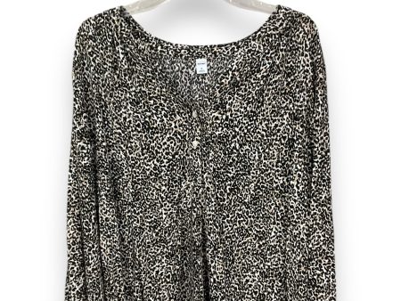 Blouse Long Sleeve By Old Navy In Leopard Print, Size: Xl Discount