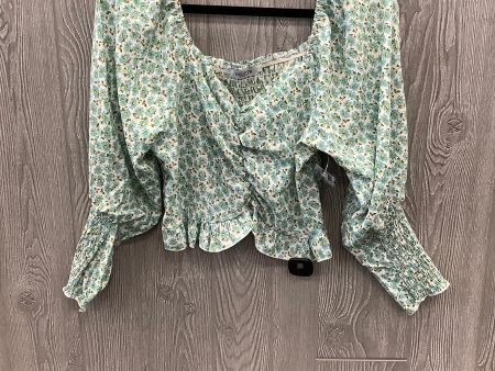 Blouse Long Sleeve By Clothes Mentor In Green, Size: M Sale